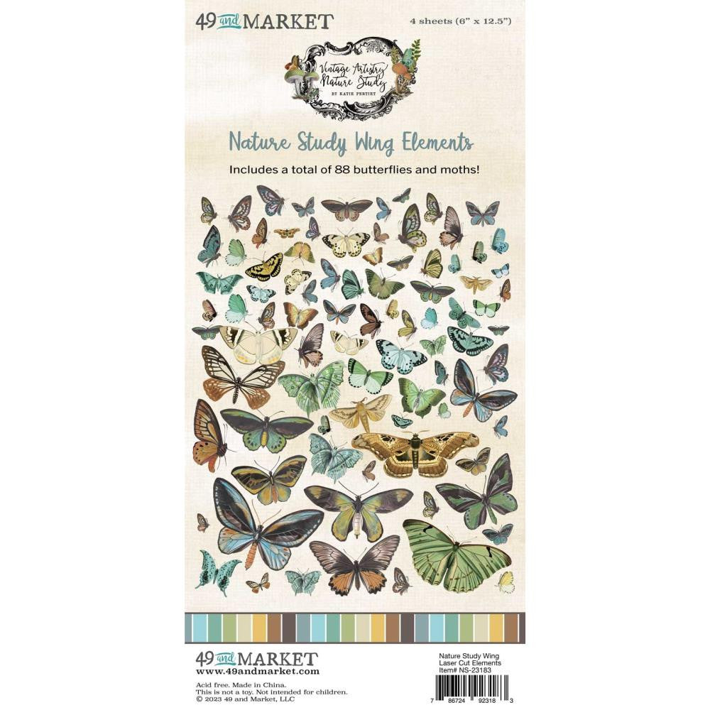 49 and Market Vintage Artistry Nature Study Wings Laser Cut Elements